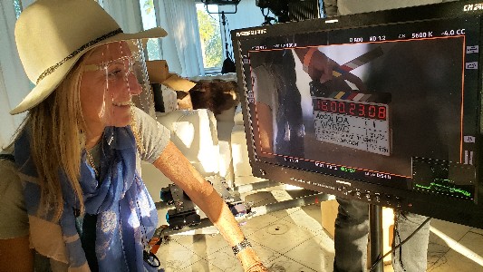 Elizabeth Black-Thomas directing a film.