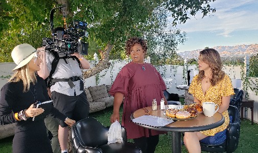 Elizabeth Blake-Thomas directing her film.