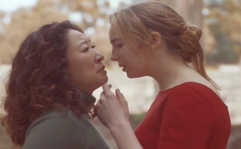 Sandra Oh as Eve Polastri and Jodie Comer as Villanelle; photo from