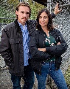 Tom Stevens and Catherine Bell of "Jailbreak Lovers" on Lifetime