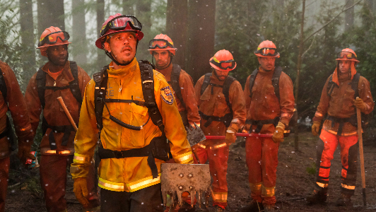Manny and the other firefighters of "Fire Country" on CBS.