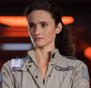 THE ARK -- Season:1 -- Pictured: Christie Burke as Lt. Sharon Garnet -- (Photo by: Aleksandar Letic/Ark TV Holdings, Inc./SYFY)