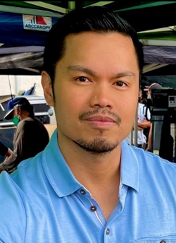 Mark Labella on the set of "The Cleaning Lady" - Instagram photo